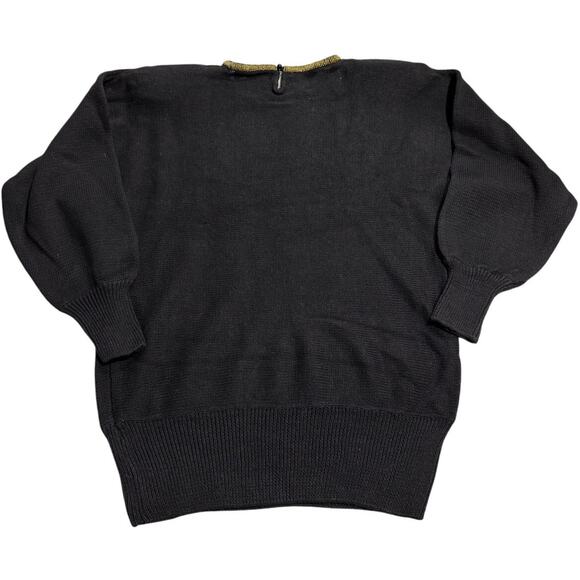 NWT VTG Victoria Harbour Paisley Sequin Beaded Sweater 90s Womens Sz Small Black - Picture 5 of 9